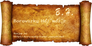 Borovszky Hümér névjegykártya